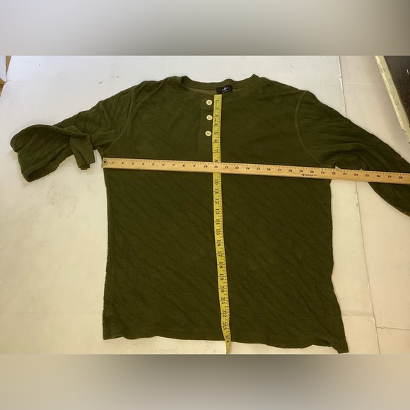 7 for all mankind long sleeve dark green, men’s  sweatshirt Med - Picture 5 of 10
